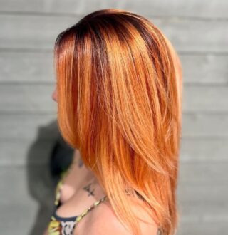 🍑🍑🍑🍑🍑by stylist @by_bunni #poshsalonwbg @avedaartists #aveda #avedaartist #williamsburgvahairstylist #hamptonroadsva #behindthechair #oribeobsessed
