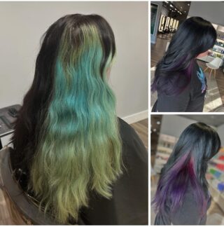 Check out this cool color! 🦚By stylist, Bunni #aveda #avedacolor #avedaartist @poshsalonwbg